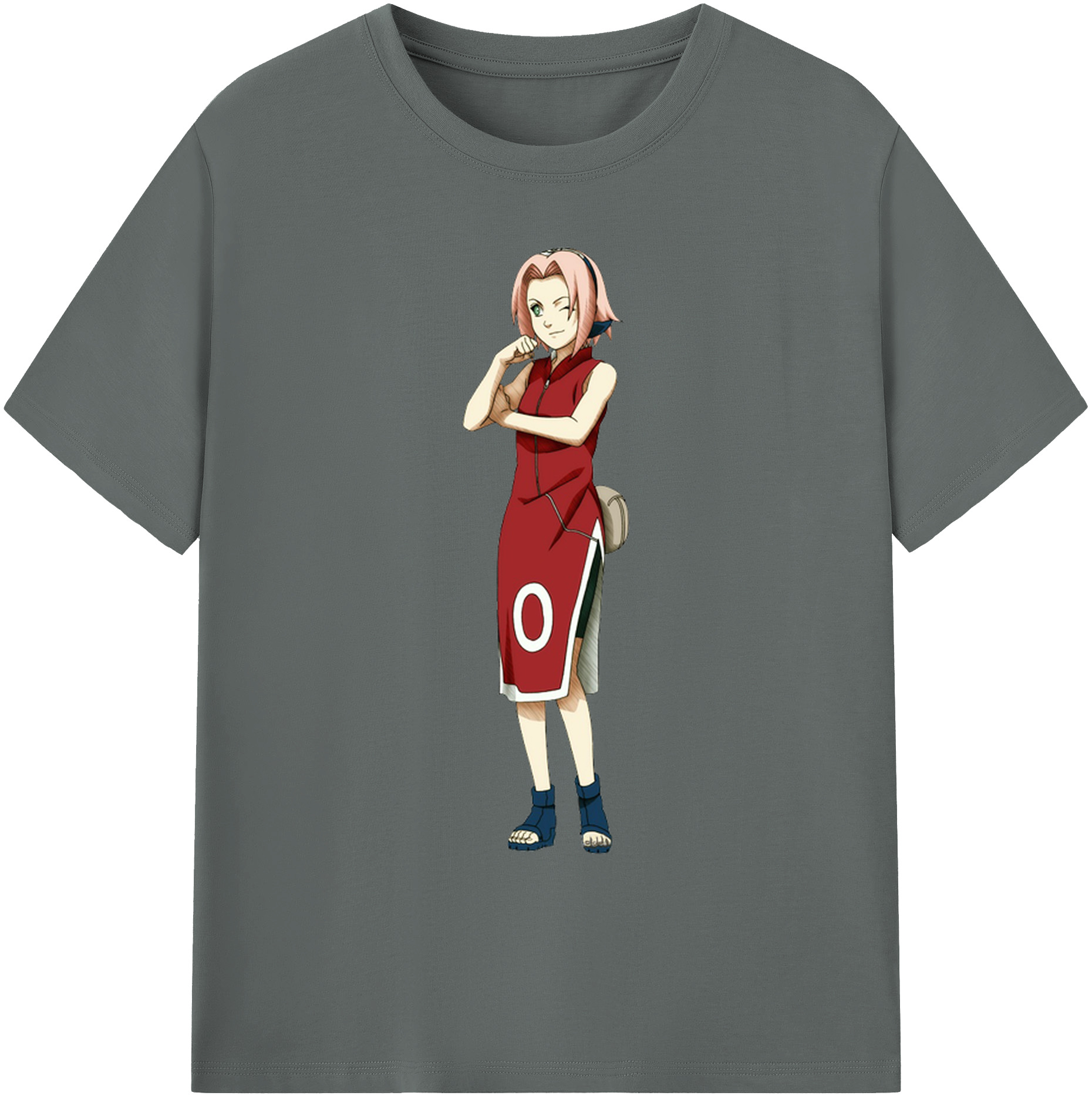 （画像用） NARUTO -ナルト- 春野サクラ Haruno Sakura 綿100％ メンズ半袖Tシャツ｜肌触りやわらか＆通気性